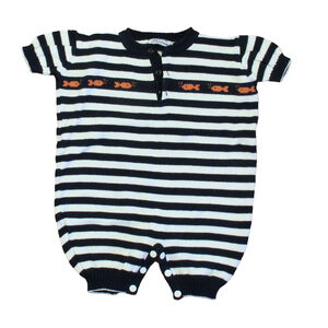 Piccino Piccina Boys Navy | White Romper size: 6 Months